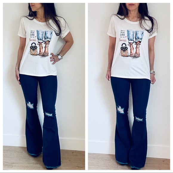 Fabulous chic Graphic Tee with diamonds detail - Picture 6 of 8